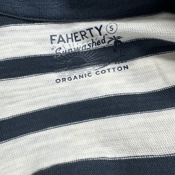 Faherty Navy Stripe Long Sleeve Maxi Dress Collared Women’s Small Beach Coverup - Picture 6 of 6